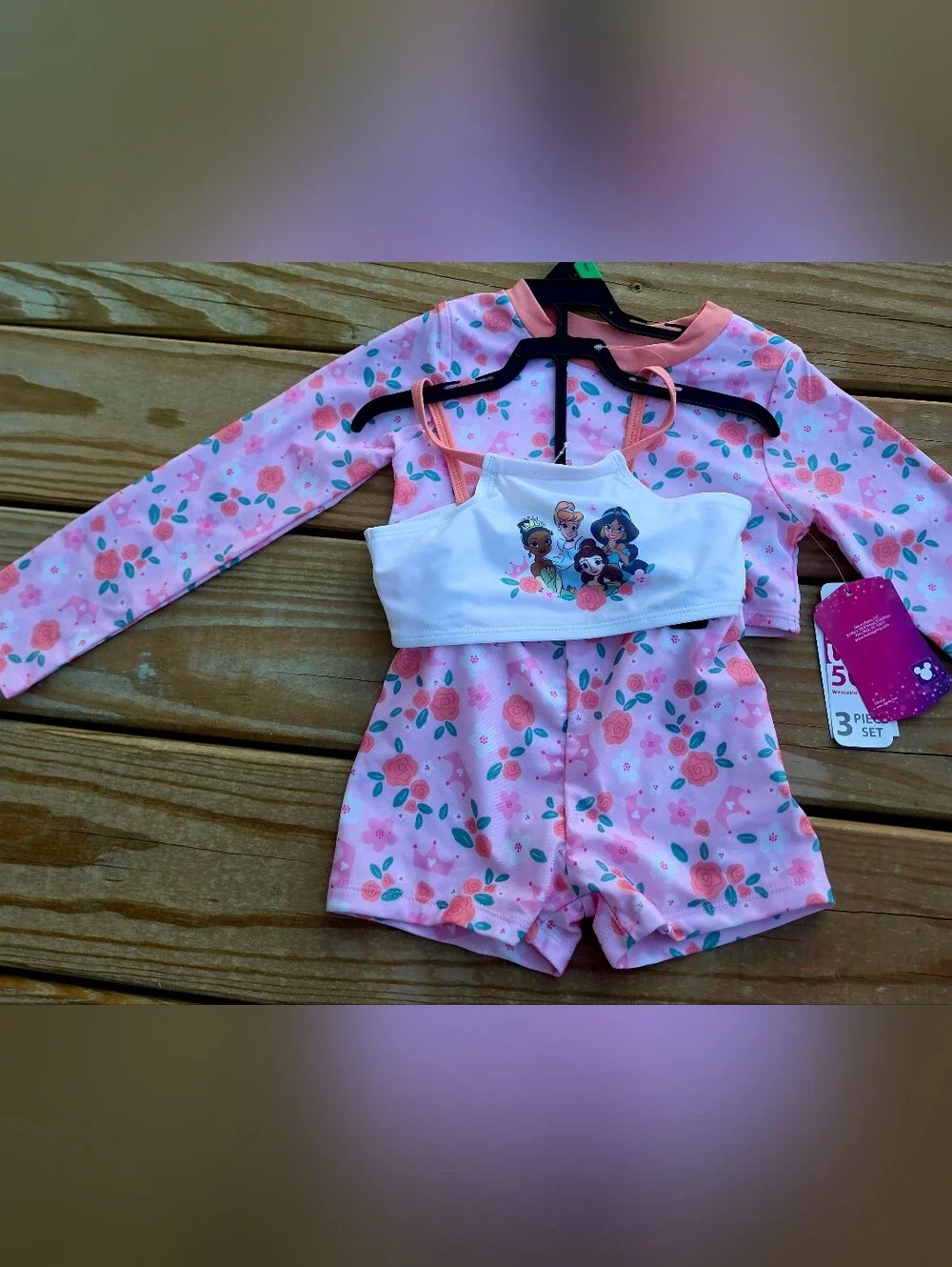 Princess Toddler Girl Rash Guard & Bikini Swimsuit